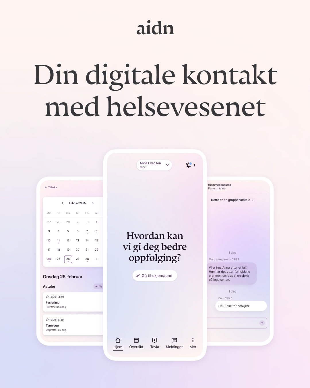Bilde av det vi ser på mobillen når vi skal logge inn på systemet Mitt Aidn - Klikk for stort bilde